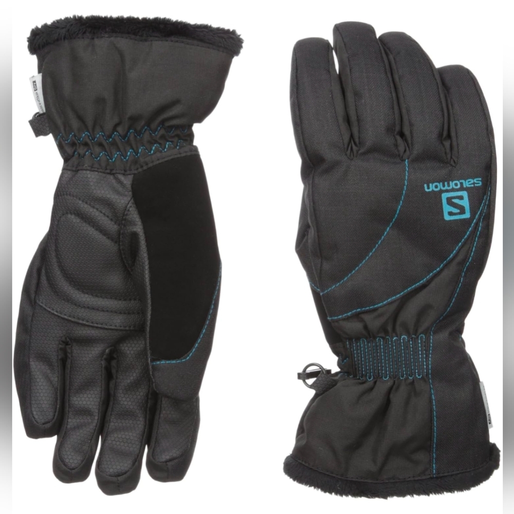 Salomon Force Women's Black and Blue Insulated Waterproof Gloves Medium